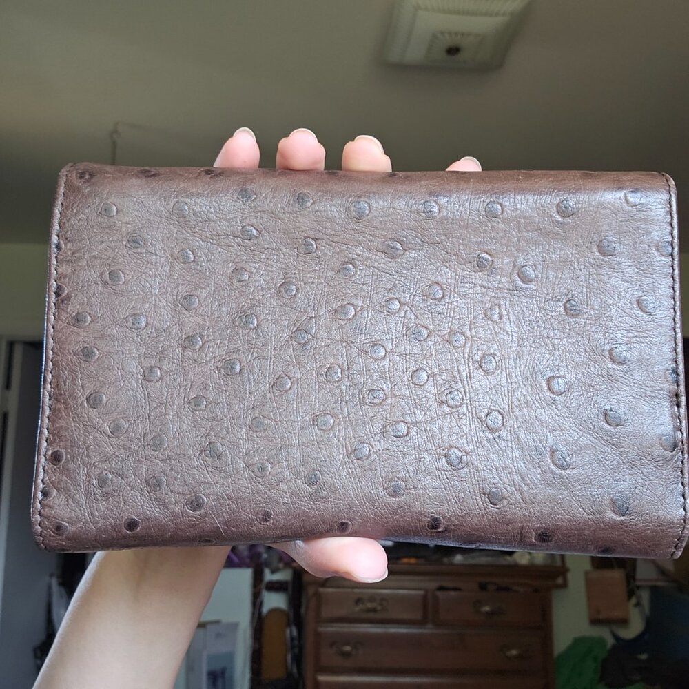 RARE FURLA Ostrich and Suede Bag and Wallet - Picture 4 of 17